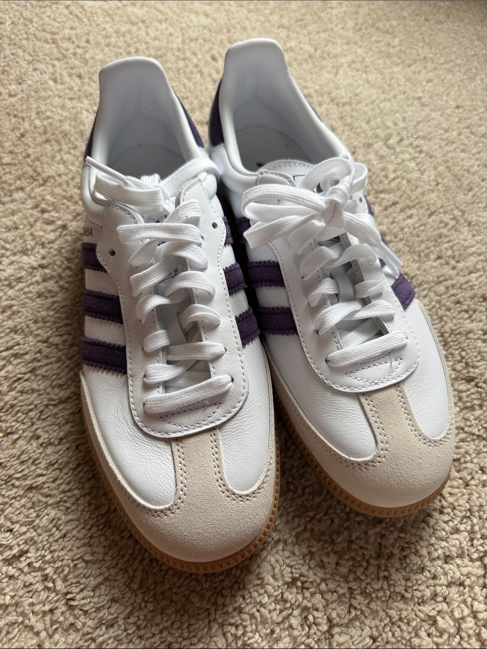 Adidas Samba with Purple Stripes